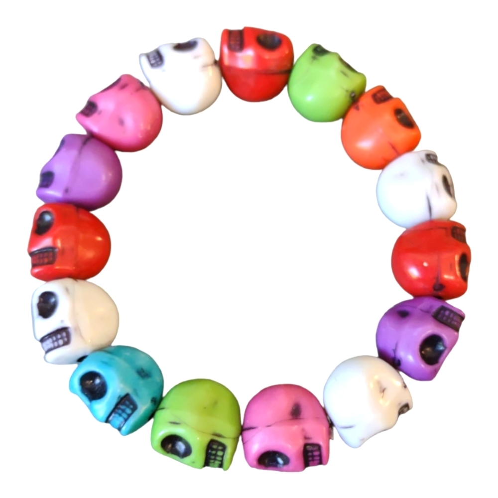 Fiesta Skull Head Bracelet or Craft Charm Accent